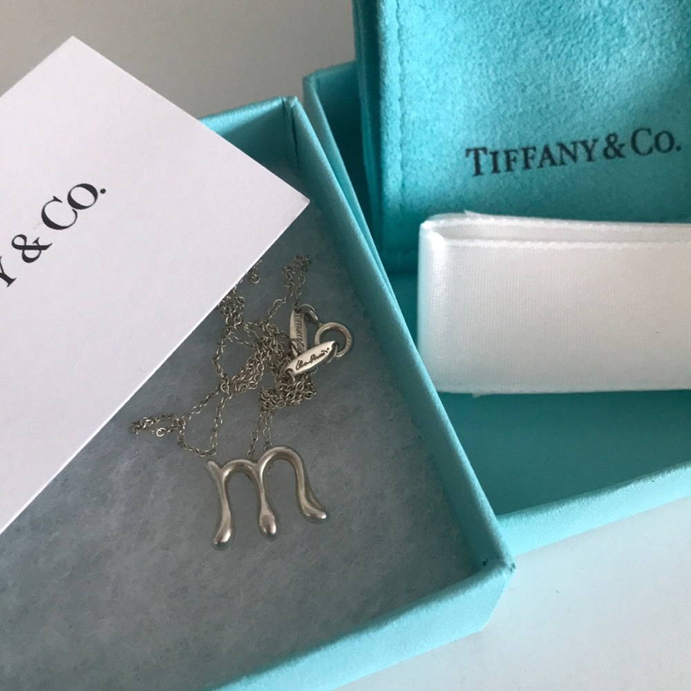 Tiffany & Co. initial m necklace sterling silver